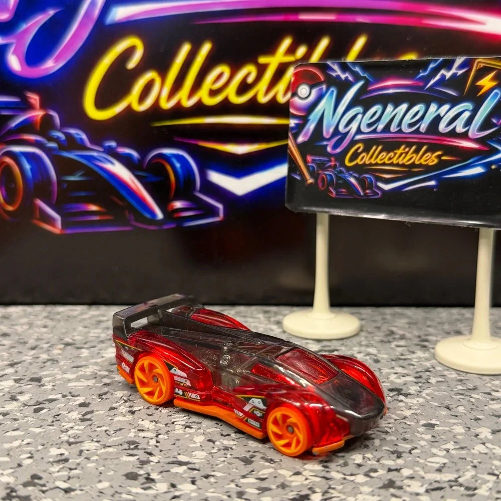 Hot Wheels Electrack Translucent Red Orange Wheels FJV50 2017 X-Raycers 1:64